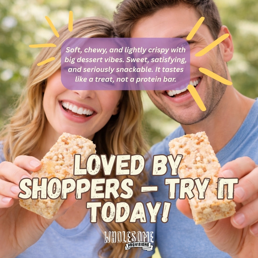 Salted Toffee Protein Rice Crispy Treats - 15g Protein, Low Carb 4g Net, High Fiber, Soft & Chewy