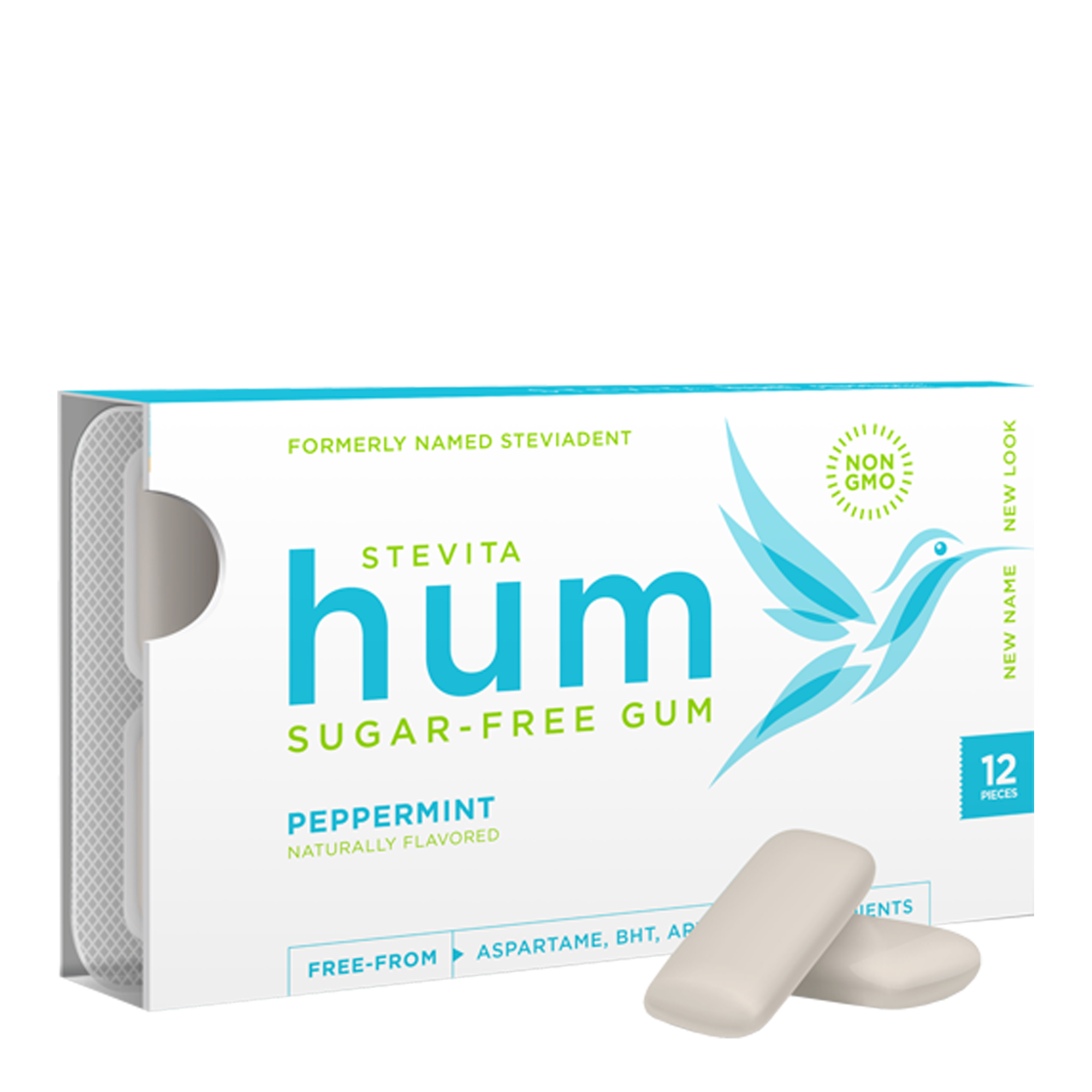 Sugar-Free Peppermint Gum - Keto-Friendly Chewing Gum for Keto Diet, Non-GMO, 12 Pieces