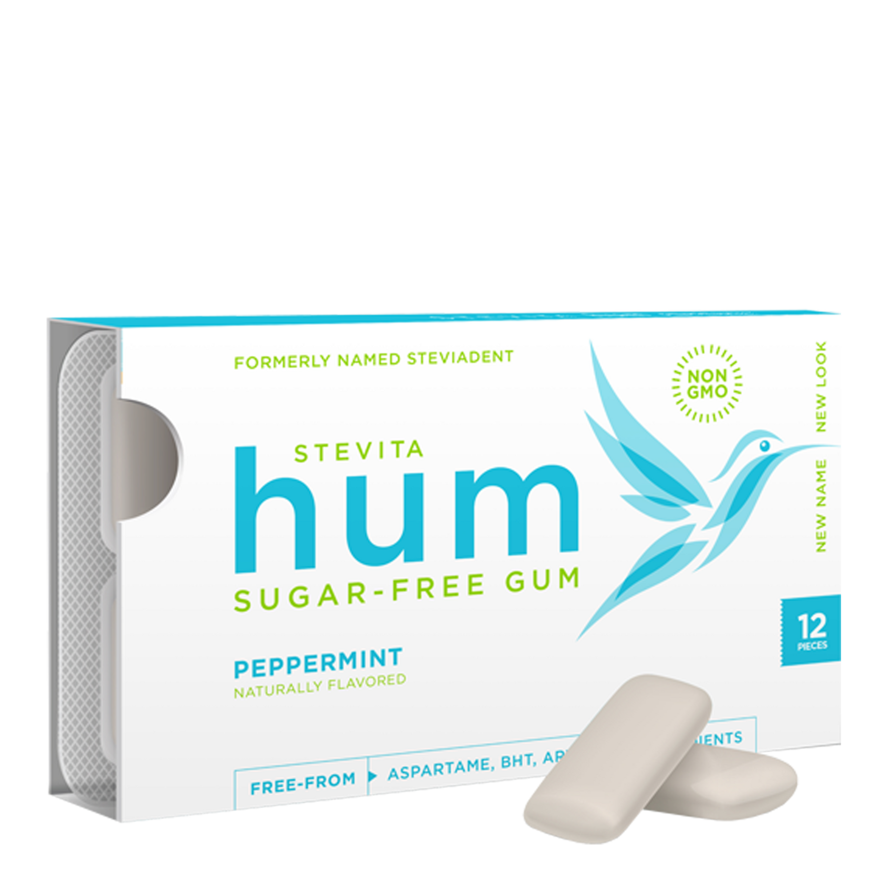 Sugar-Free Peppermint Gum - Keto-Friendly Chewing Gum for Keto Diet, Non-GMO, 12 Pieces