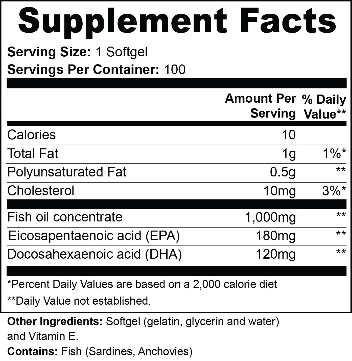 Omega-3 EPA 180mg + DHA 120mg