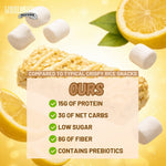 Lemon Glaze Protein Rice Crispy Treats - 15g Protein, Low Carb 4g Net, High Fiber, Soft & Chewy