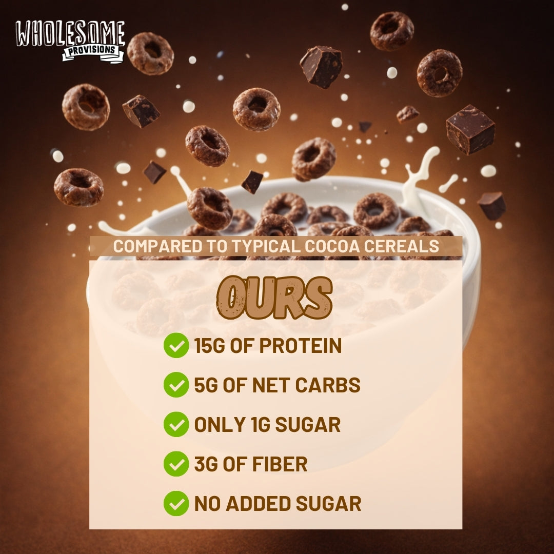 Cocoa Protein Cereal - High Protein & Fiber, Low Carb