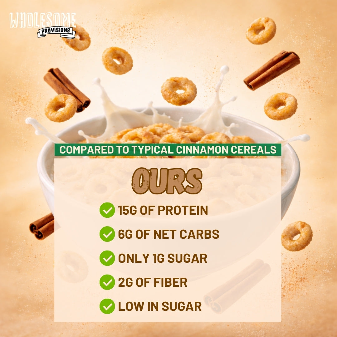 Cinnamon Protein Cereal - High Protein & Fiber, Low Carb