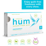 Sugar-Free Peppermint Gum - Keto-Friendly Chewing Gum for Keto Diet, Non-GMO, 12 Pieces