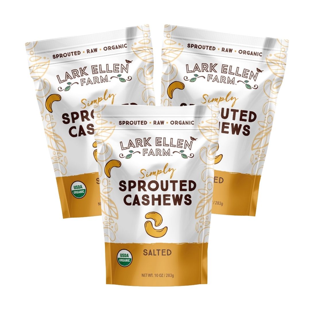 Cashews Lightly Salted. Sprouted Organic Snack