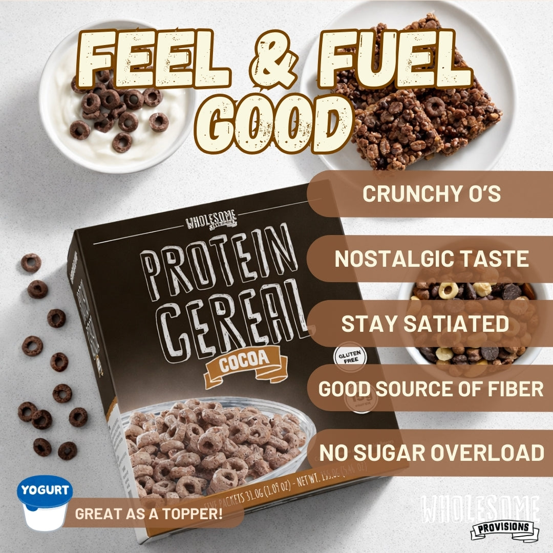 Cocoa Protein Cereal - High Protein & Fiber, Low Carb