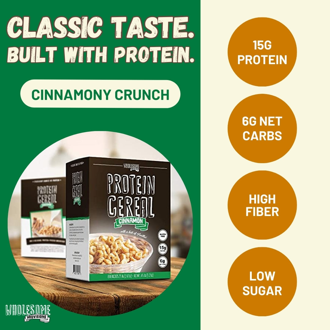 Cinnamon Protein Cereal - High Protein & Fiber, Low Carb
