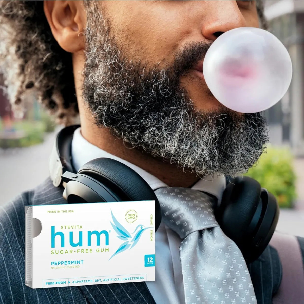 Stevita Hum Fruit Sugar-Free Gum – Keto-Friendly, Non-GMO, Gluten-Free Gum - 12 Pieces, Single Pack