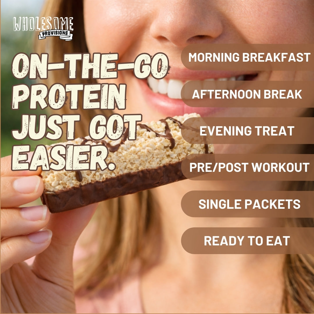 Chocolate Vanilla Protein Rice Crispy Treats - 15g Protein, Low Carb 3g Net, High Fiber, Soft & Chewy