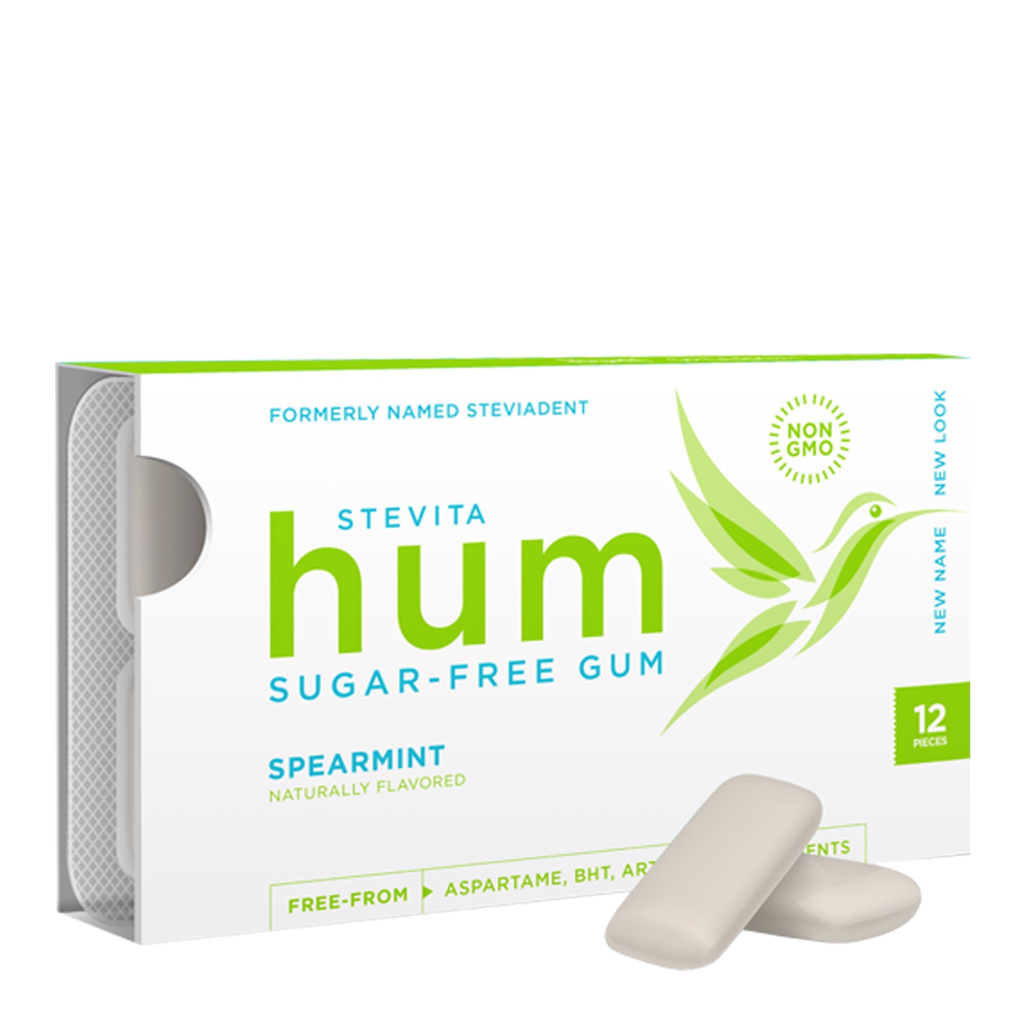 Stevita Hum Sugar-Free Chewing Gum – 100% Natural Spearmint, Supports Oral Health