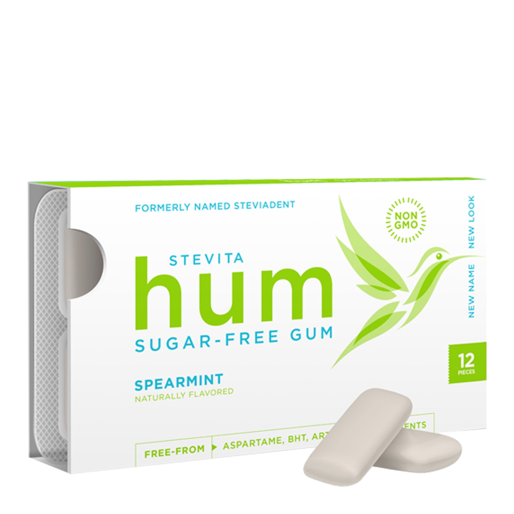 Stevita Hum Sugar-Free Chewing Gum – 100% Natural Spearmint, Supports Oral Health