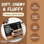 Chocolate Vanilla Protein Rice Crispy Treats - 15g Protein, Low Carb 3g Net, High Fiber, Soft & Chewy