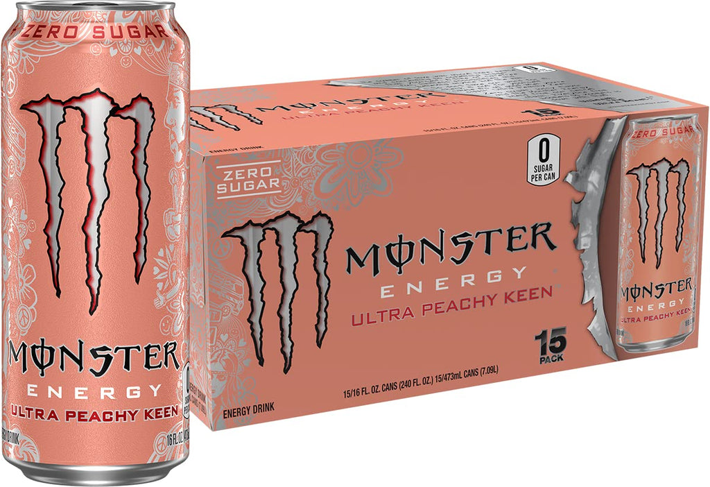 Monster Energy Zero Ultra, Sugar Free Energy Drink, 16 Ounce (Pack of 15)