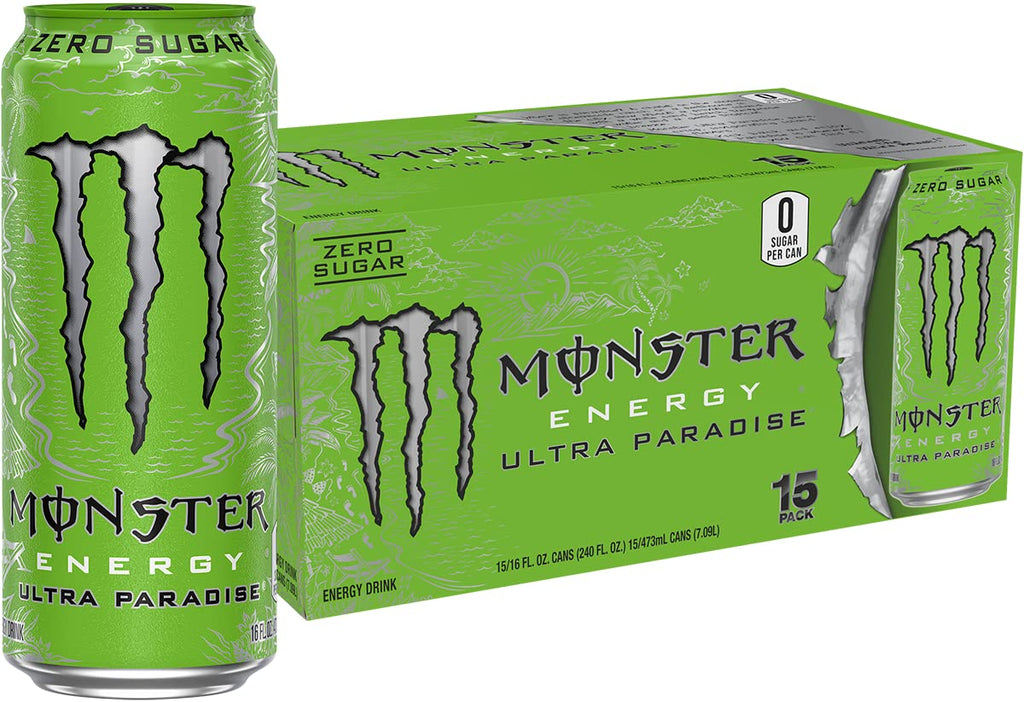 Monster Energy Zero Ultra, Sugar Free Energy Drink, 16 Ounce (Pack of 15)