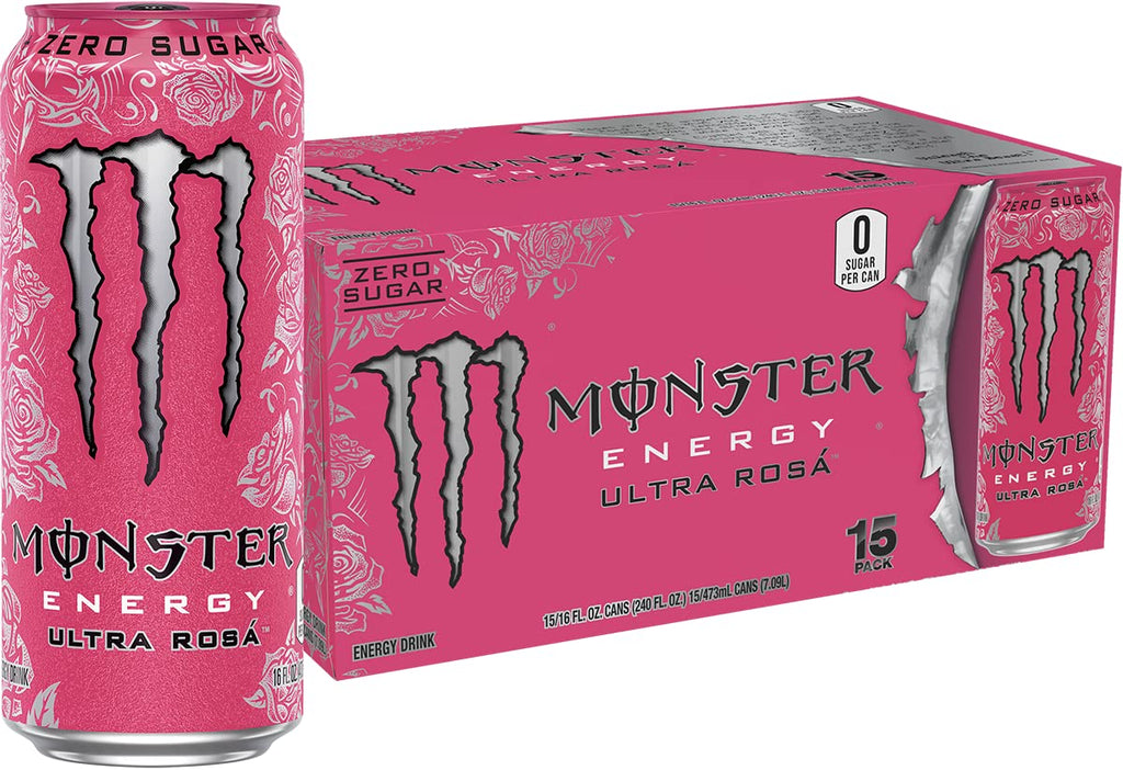 Monster Energy Zero Ultra, Sugar Free Energy Drink, 16 Ounce (Pack of 15)