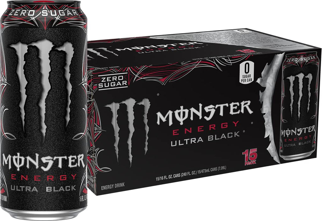 Monster Energy Zero Ultra, Sugar Free Energy Drink, 16 Ounce (Pack of 15)