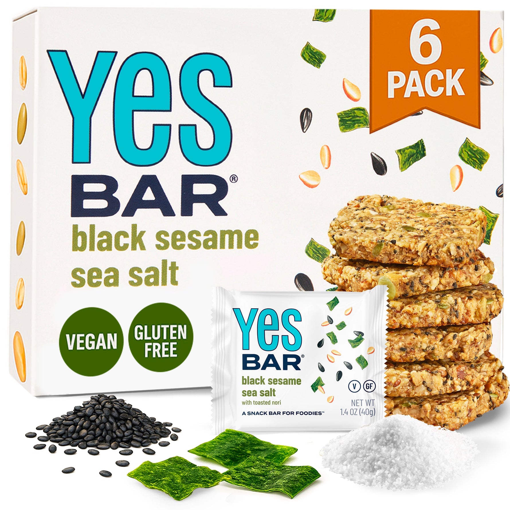 Black Sesame Sea Salt Six Pack Gluten Free Vegan Organic
