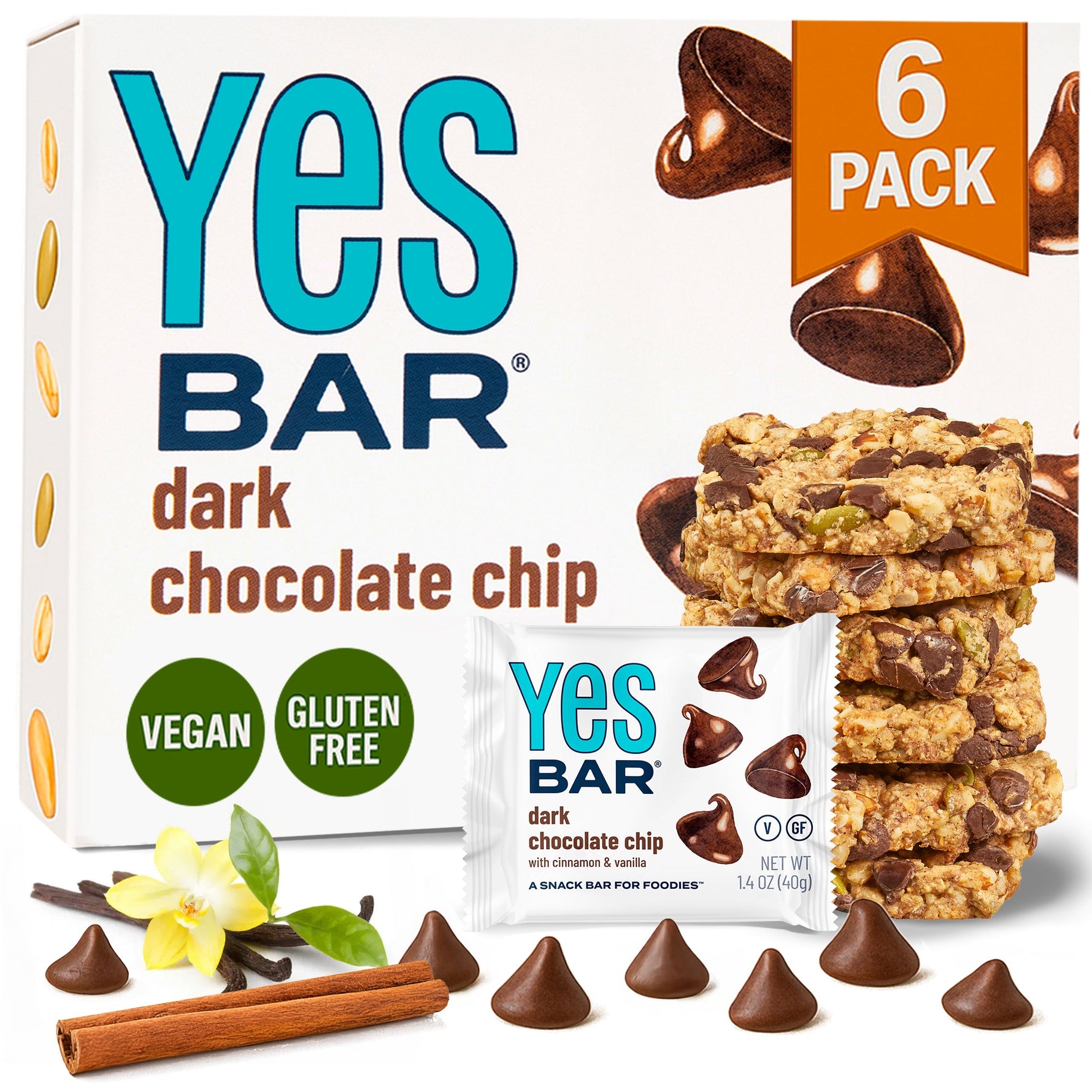 Dark Chocolate Chip Six Pack Organic Vegan Gluten Free