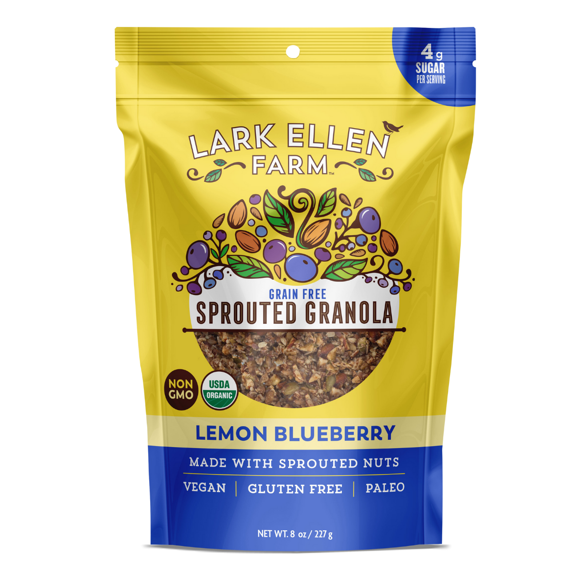 Lemon Blueberry Sprouted Granola Snack