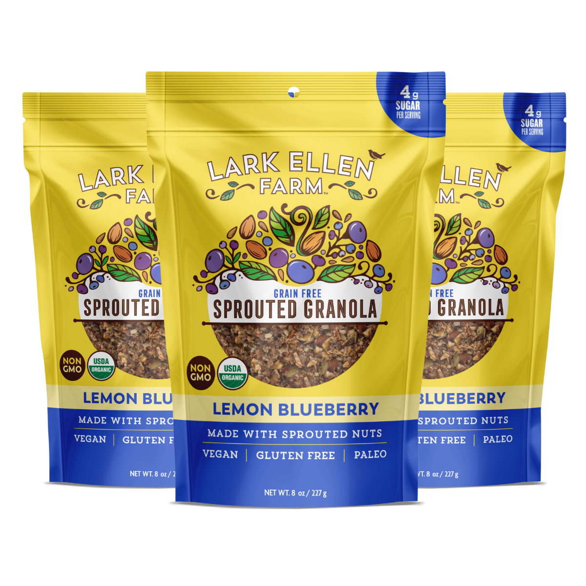Lemon Blueberry Sprouted Granola Snack