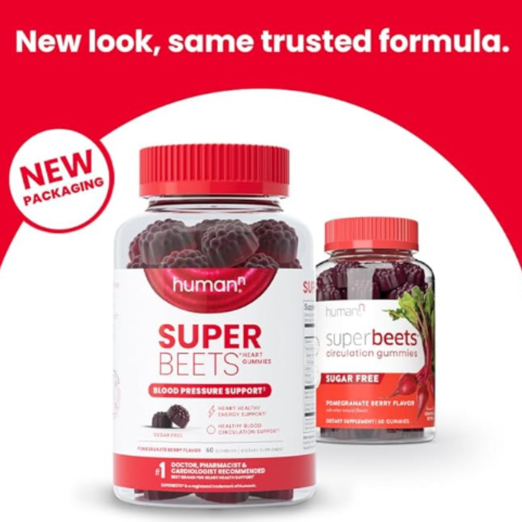 humanN SuperBeets Circulation Gummies – 60 Count (Pack of 2) | Heart-Healthy Energy with Grape Seed Extract & Beet Root Powder