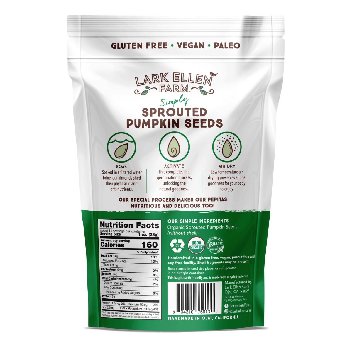 Pumpkin Seeds, Sprouted Organic Snack