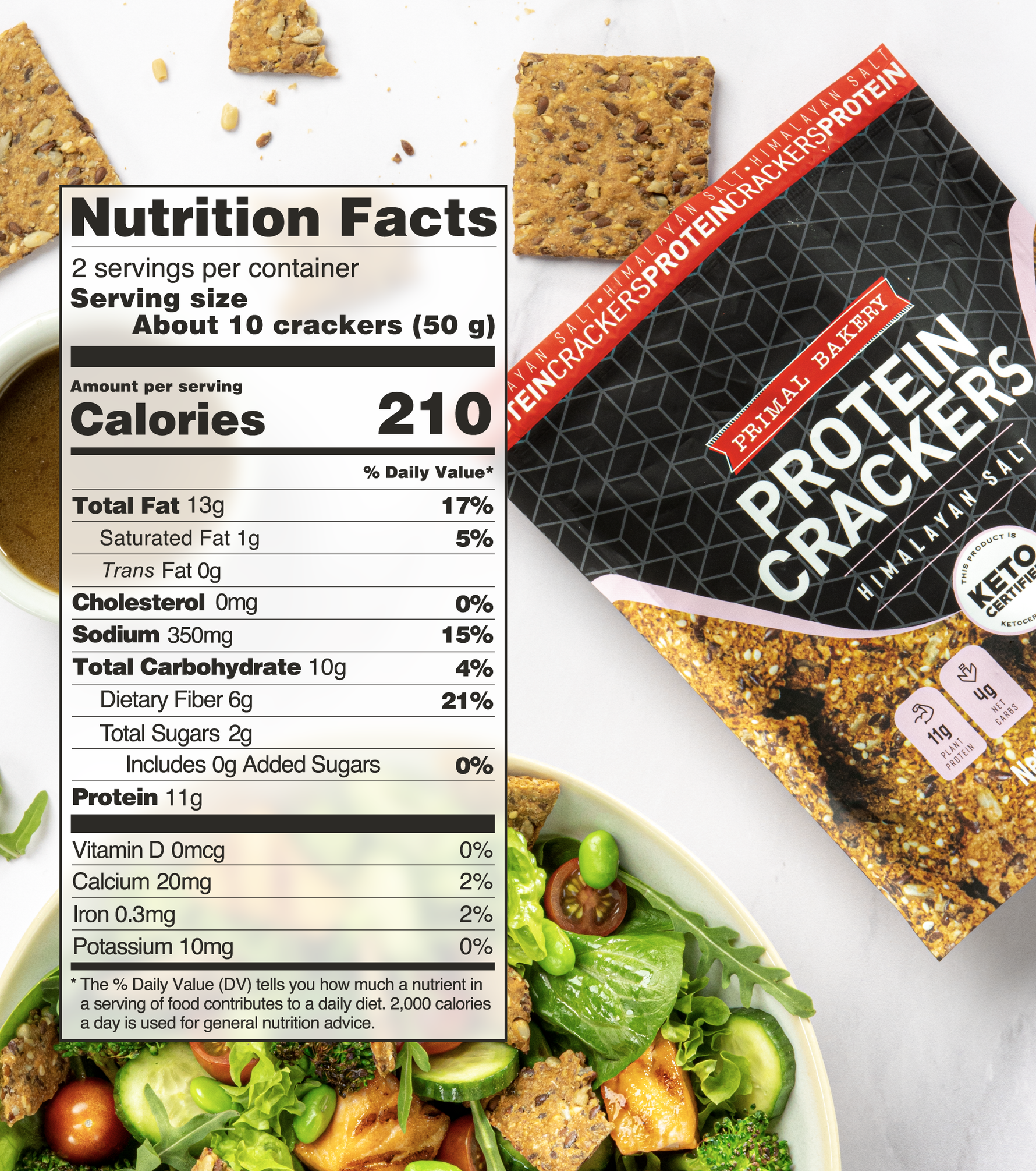 Protein Keto Crackers Himalayan Salt