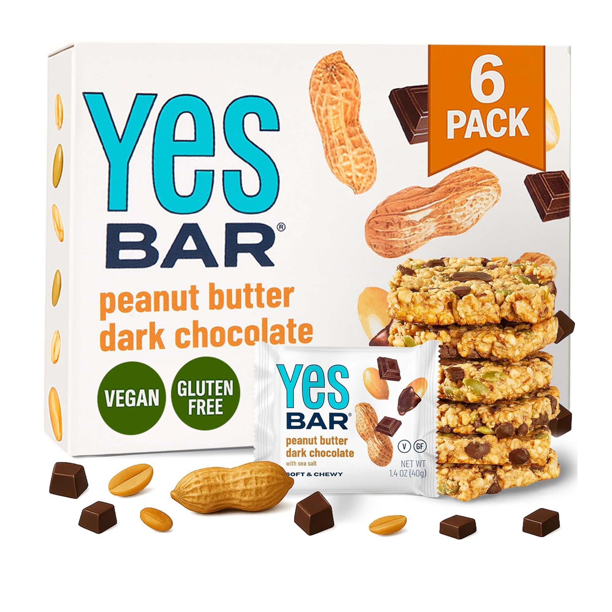 Peanut Butter Dark Chocolate Six Pack Gluten Free Vegan Organic