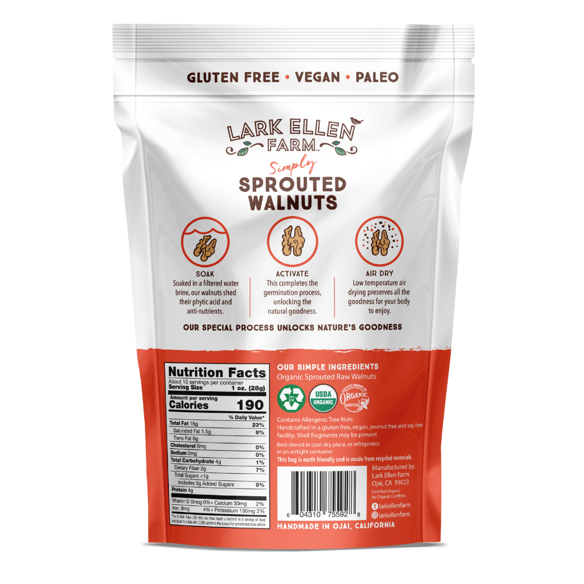 Organic Sprouted Walnut Halves Snack