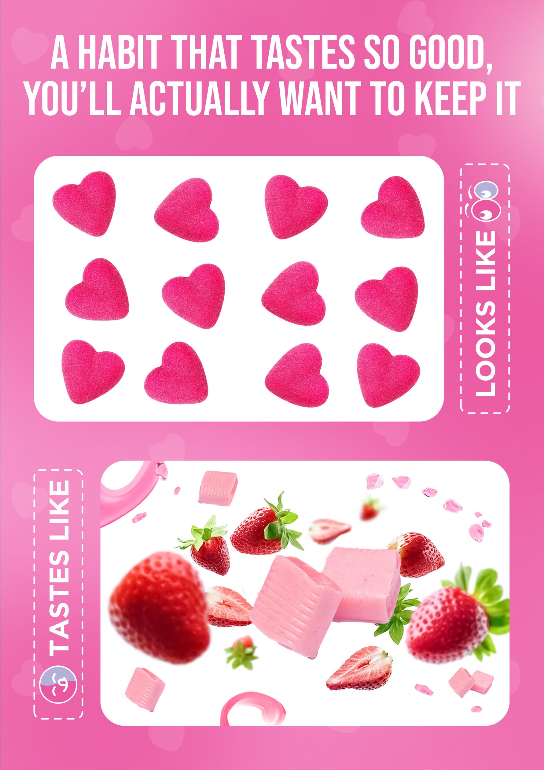 It Girl Snack - Superfoods Greens Gummies in Pink Starburst Flavor