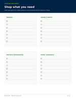 Preview of the shopping and pantry checklist page in the MDI ACTIVE workbook