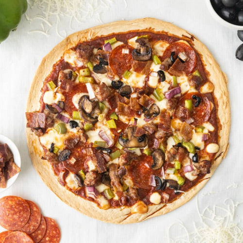 Pizza Crusts - 0g Net Carb, High in Protein, High Fiber, Non-GMO - 2 Thin Crusts Per Package