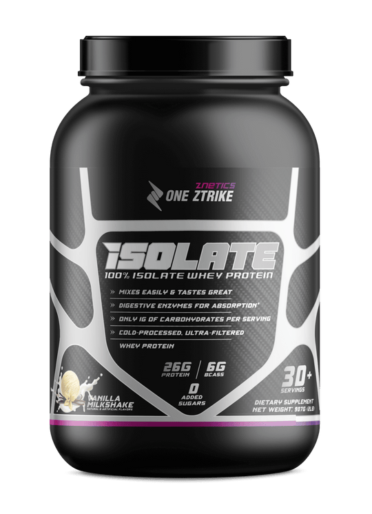 Whey Isolate Protein Vanilla 2LB | 26g Protein, Zero Sugar | ONE ZTRIKE by ZNETICS